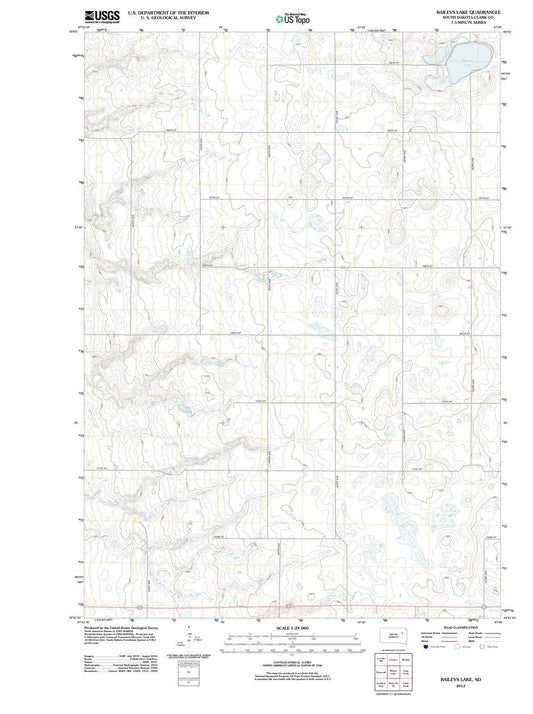 2012 Baileys Lake, SD - South Dakota - USGS Topographic Map