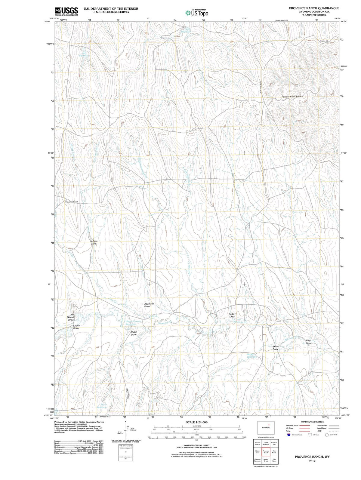 2012 Provence Ranch, WY - Wyoming - USGS Topographic Map
