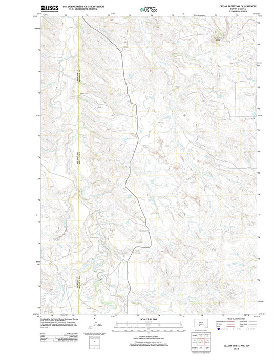 2012 Cedar Butte, SD - South Dakota - USGS Topographic Map v3