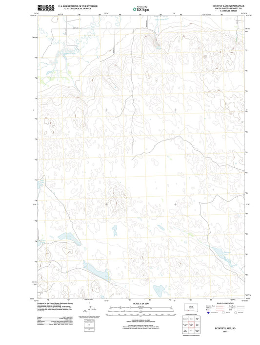 2012 Ecoffey Lake, SD - South Dakota - USGS Topographic Map