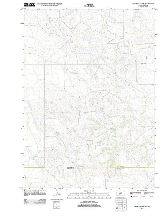 2012 Long Valley, SD - South Dakota - USGS Topographic Map v2