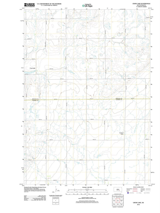 2012 Crow Lake, SD - South Dakota - USGS Topographic Map