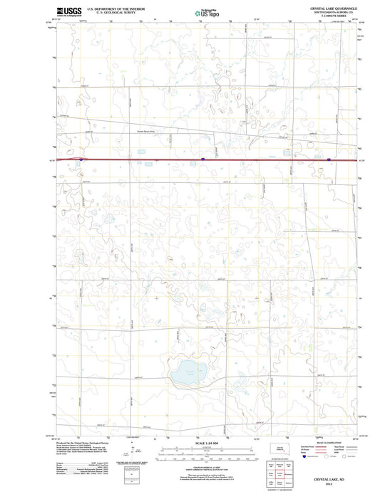 2012 Crystal Lake, SD - South Dakota - USGS Topographic Map