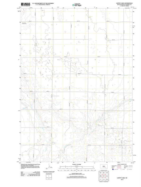 2012 Laffey Lake, SD - South Dakota - USGS Topographic Map