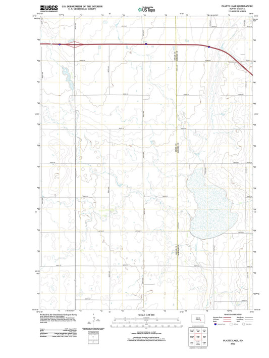 2012 Platte Lake, SD - South Dakota - USGS Topographic Map