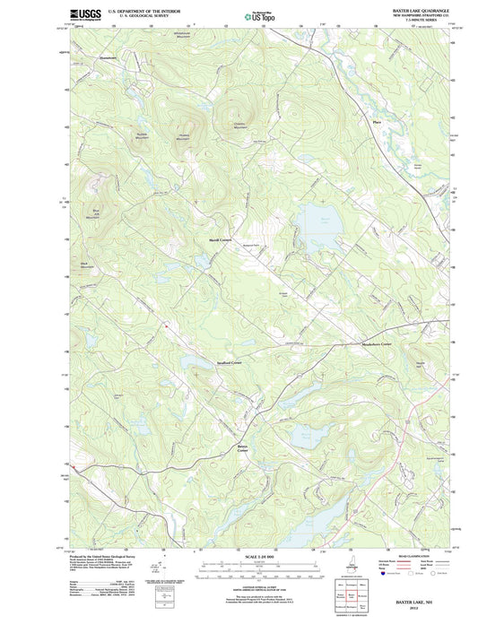 2012 Baxter Lake, NH - New Hampshire - USGS Topographic Map