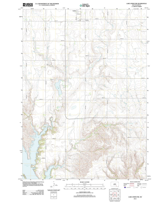 2012 Lake Andes, SD - South Dakota - USGS Topographic Map v3
