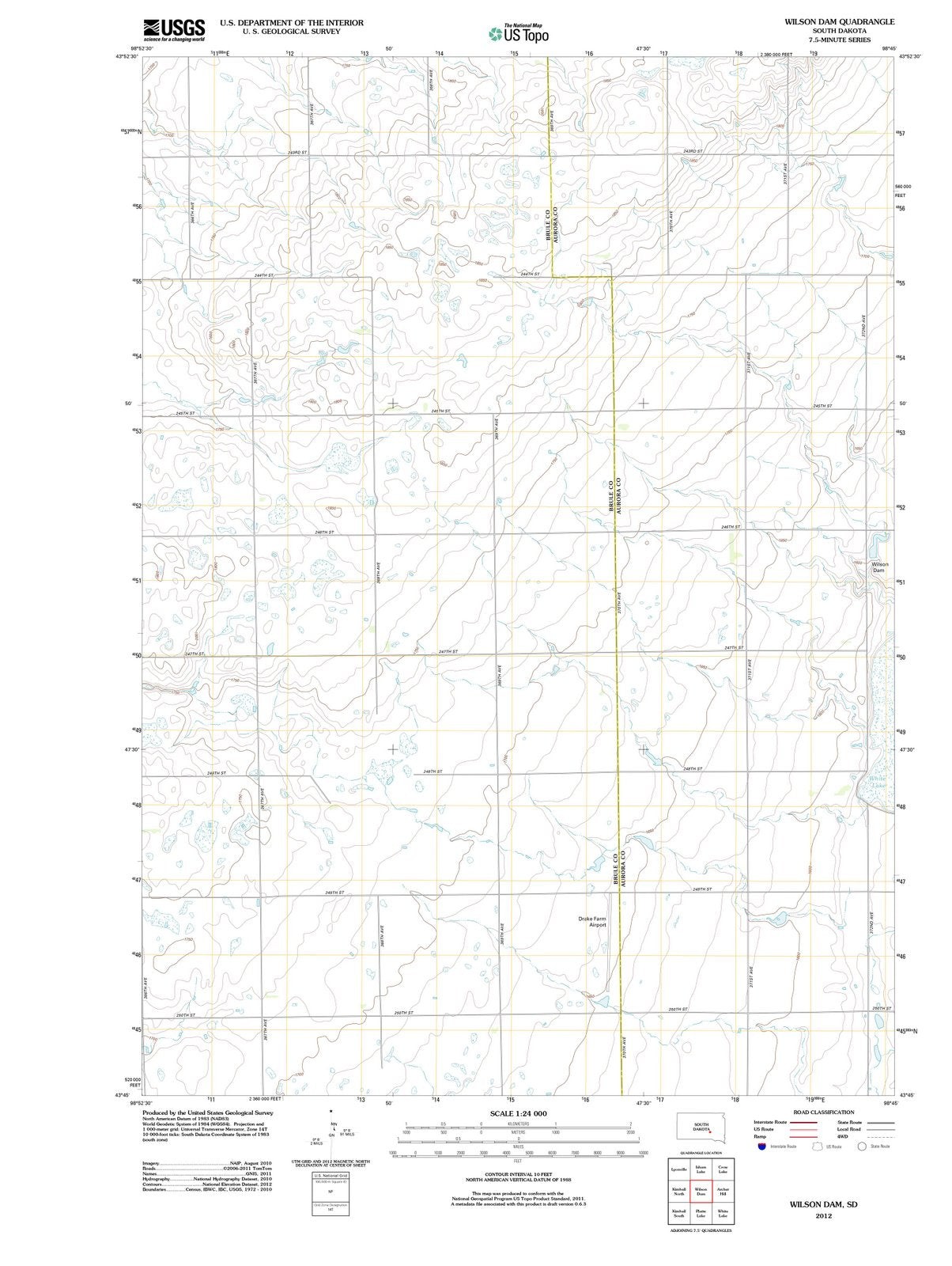 2012 Wilsonam, SD - South Dakota - USGS Topographic Map