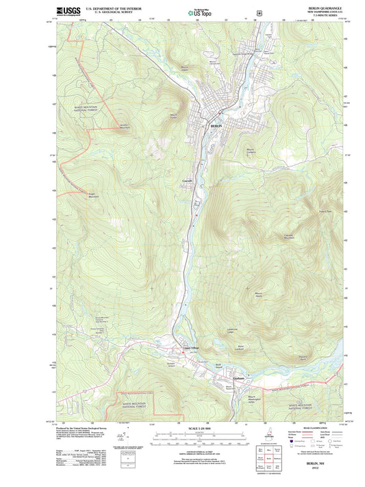 2012 Berlin, NH - New Hampshire - USGS Topographic Map