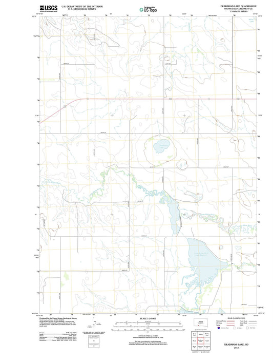 2012 Deadmans Lake, SD - South Dakota - USGS Topographic Map