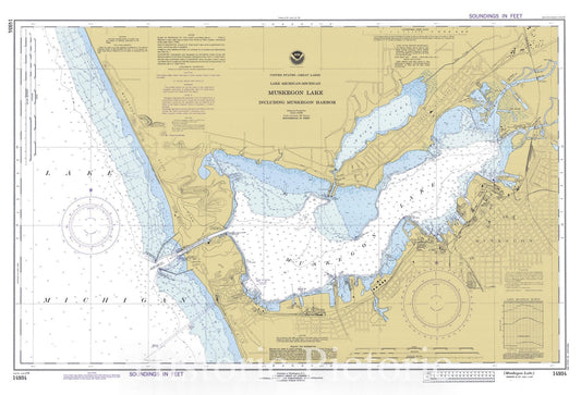 Muskegon Lake, 1978 Nautical Chart - Historical Map Print