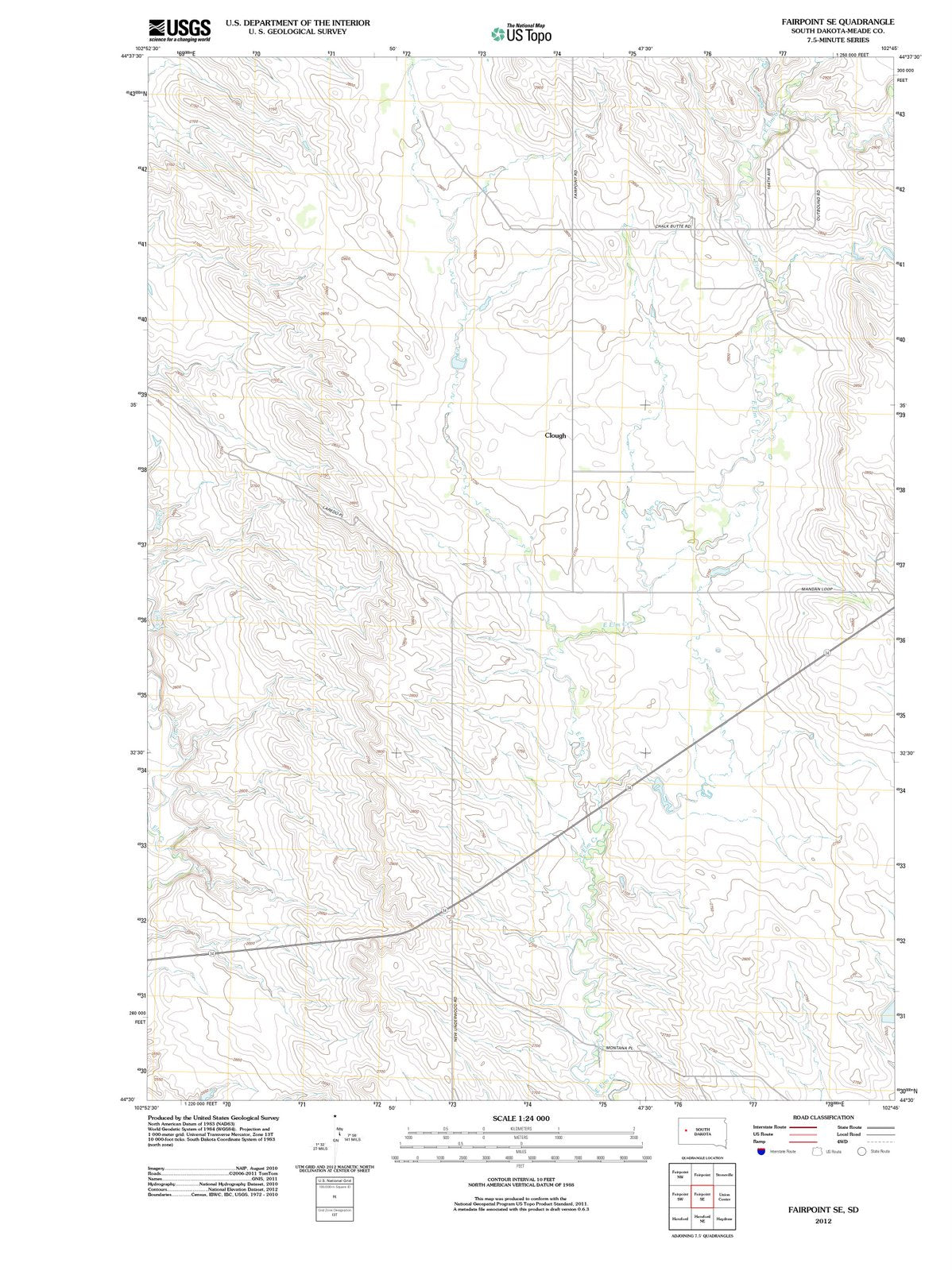 2012 Fairpoint, SD - South Dakota - USGS Topographic Map