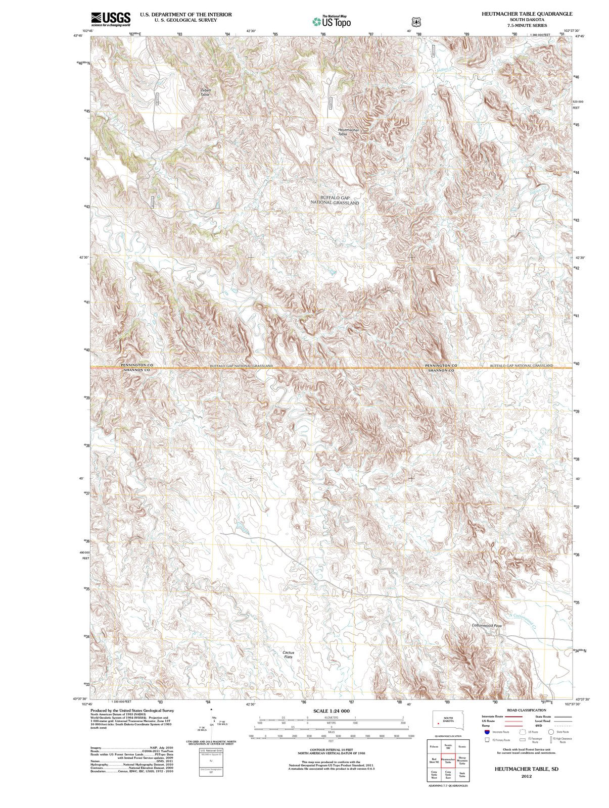 2012 Heutmacher Table, SD - South Dakota - USGS Topographic Map