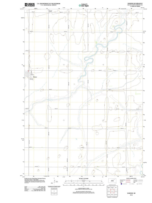 2012 Warner, SD - South Dakota - USGS Topographic Map