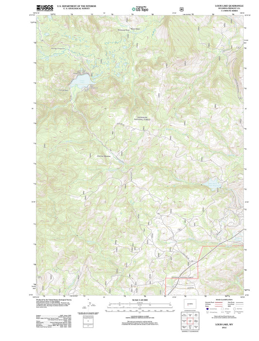 2012 Louis Lake, WY - Wyoming - USGS Topographic Map
