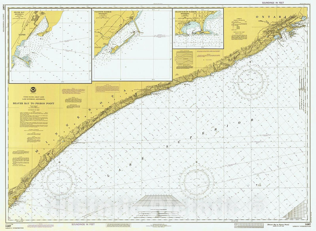 Historic Nautical Map - Beaver Bay To Pigeon Point, 1986 NOAA Chart - Minnesota (MN) - Vintage Wall Art