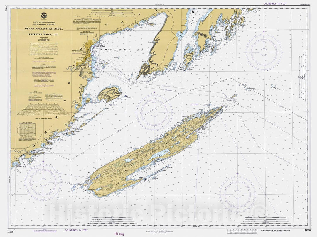 Historic Nautical Map - Grand Portage Bay To Shesheeb Point, 1979 NOAA Chart - Minnesota (MN) - Vintage Wall Art