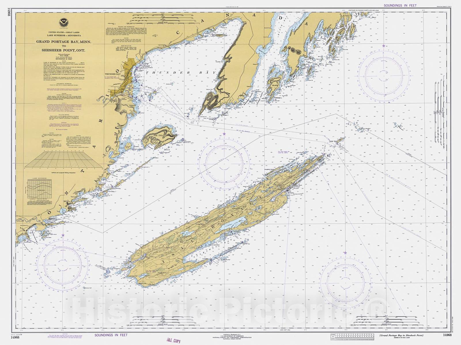 Historic Nautical Map - Grand Portage Bay To Shesheeb Point, 1979 NOAA Chart - Minnesota (MN) - Vintage Wall Art
