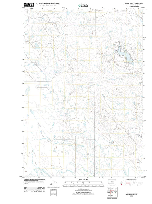 2012 Newell Lake, SD - South Dakota - USGS Topographic Map