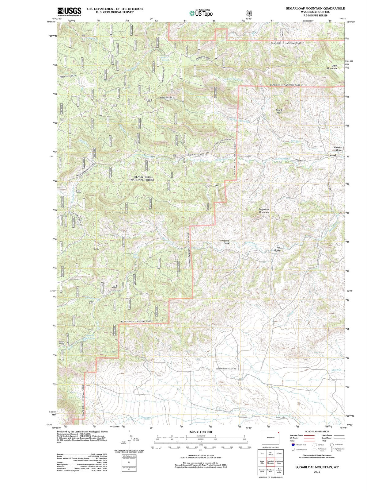 2012 Sugarloaf Mountain, WY - Wyoming - USGS Topographic Map