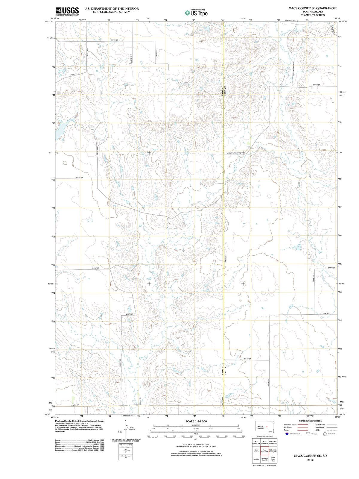 2012 Macs Corner, SD - South Dakota - USGS Topographic Map