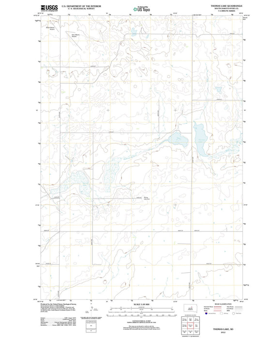 2012 Thomas Lake, SD - South Dakota - USGS Topographic Map
