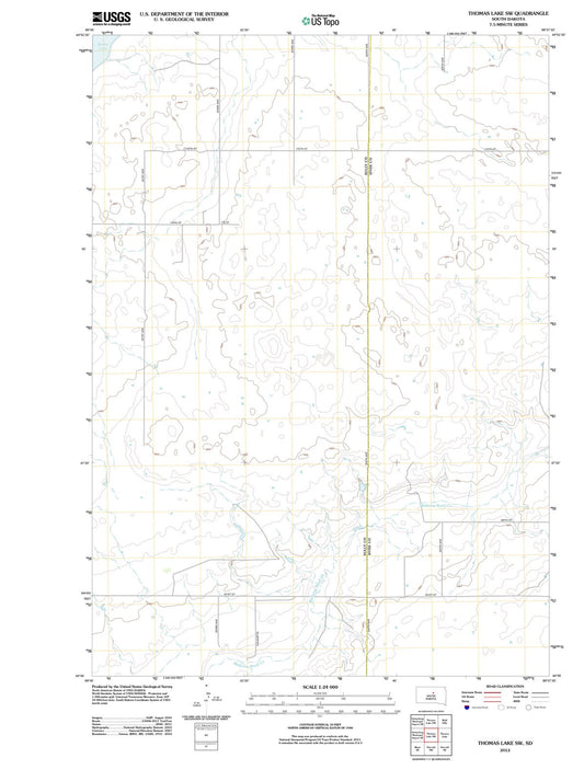 2012 Thomas Lake, SD - South Dakota - USGS Topographic Map v2