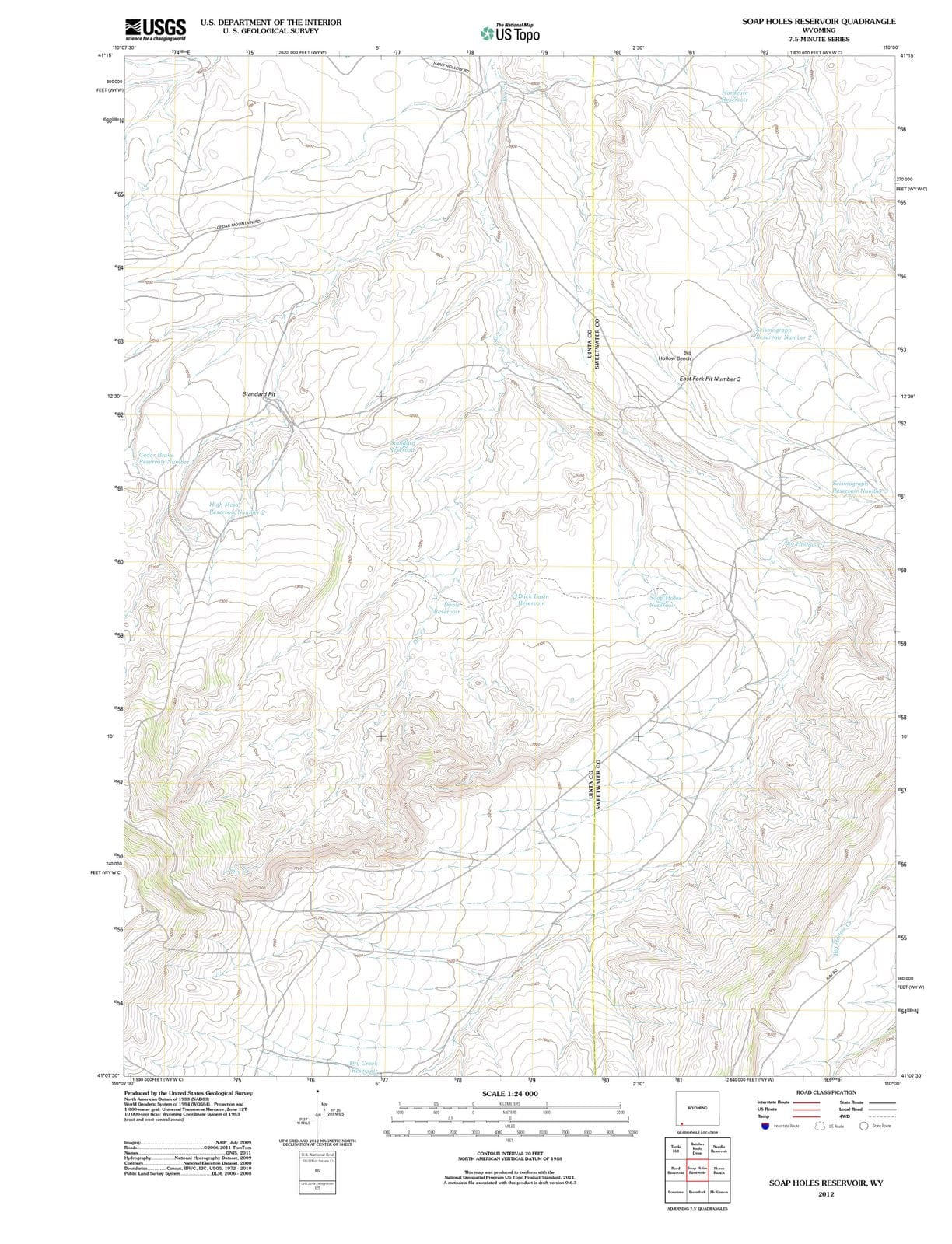 2012 Soap Holes Reservoir, WY - Wyoming - USGS Topographic Map
