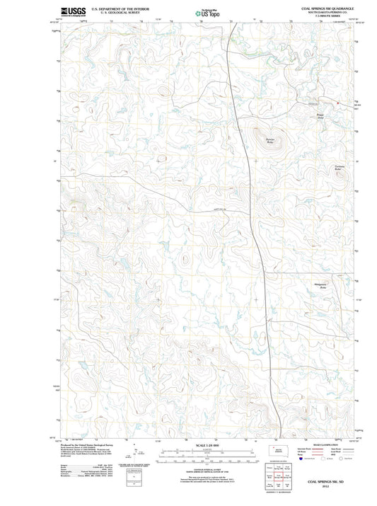 2012 Coal Springs, SD - South Dakota - USGS Topographic Map v3