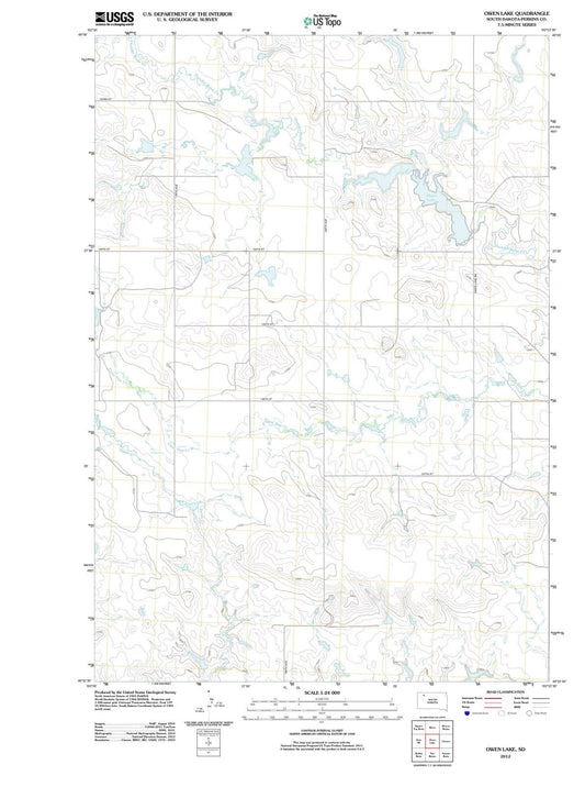 2012 Owen Lake, SD - South Dakota - USGS Topographic Map