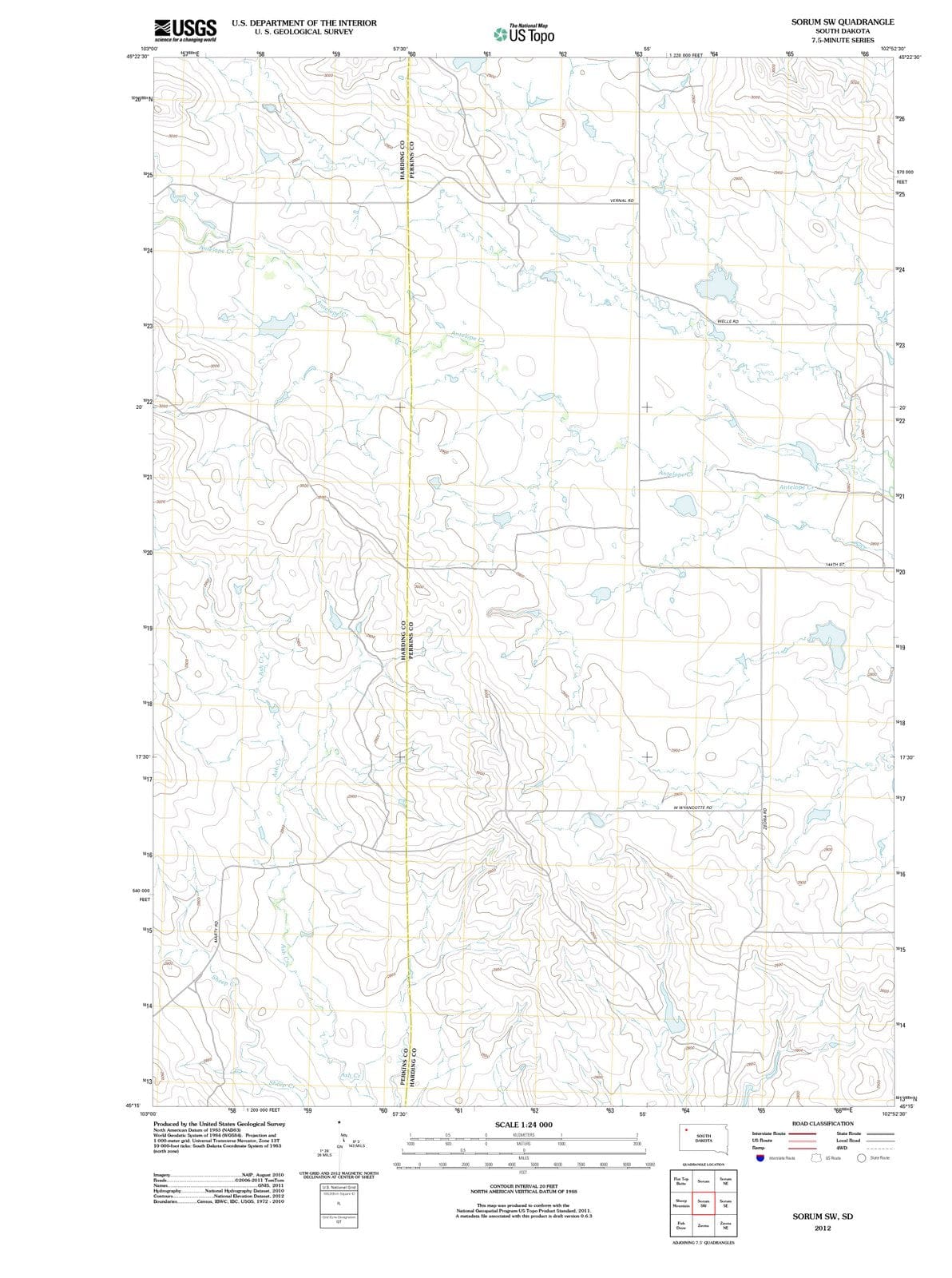 2012 Sorum, SD - South Dakota - USGS Topographic Map v2