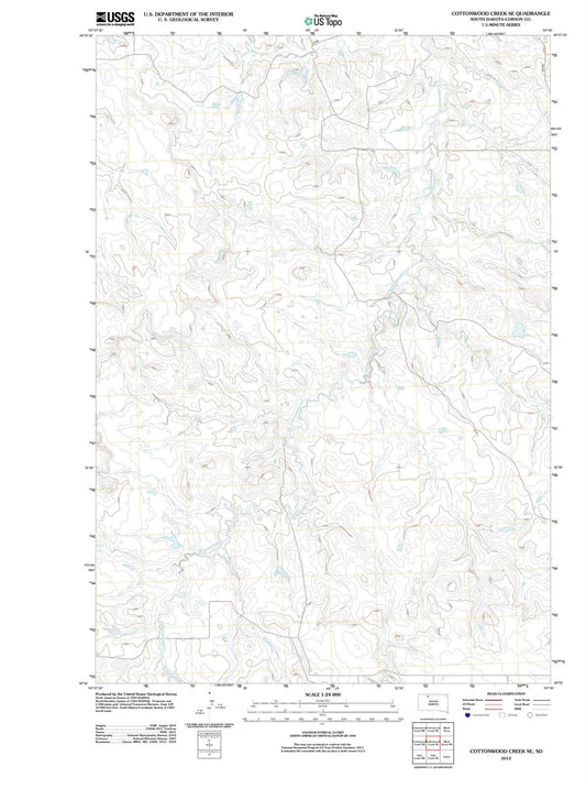 2012 Cottonwood Creek, SD - South Dakota - USGS Topographic Map v3