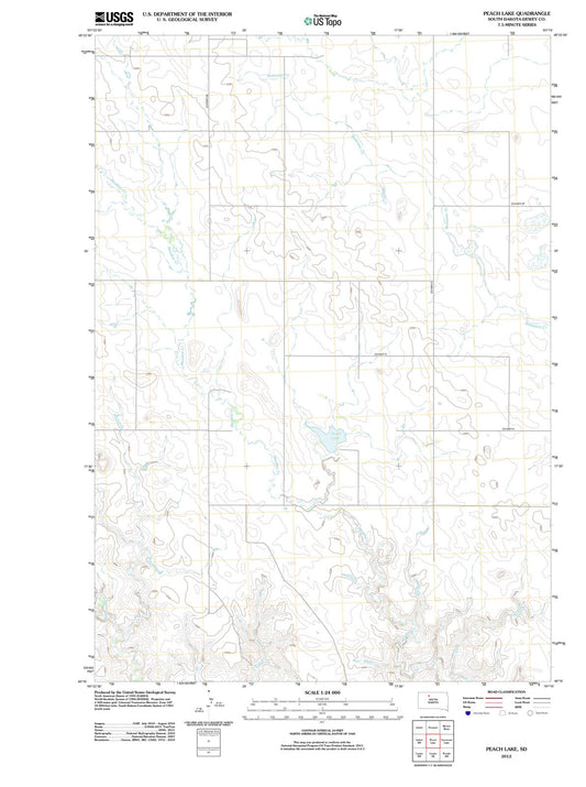 2012 Peach Lake, SD - South Dakota - USGS Topographic Map