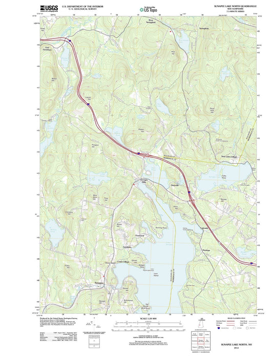 2012 Sunapee Lake North, NH - New Hampshire - USGS Topographic Map