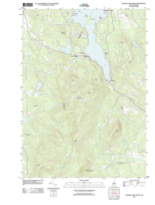 2012 Sunapee Lake South, NH - New Hampshire - USGS Topographic Map