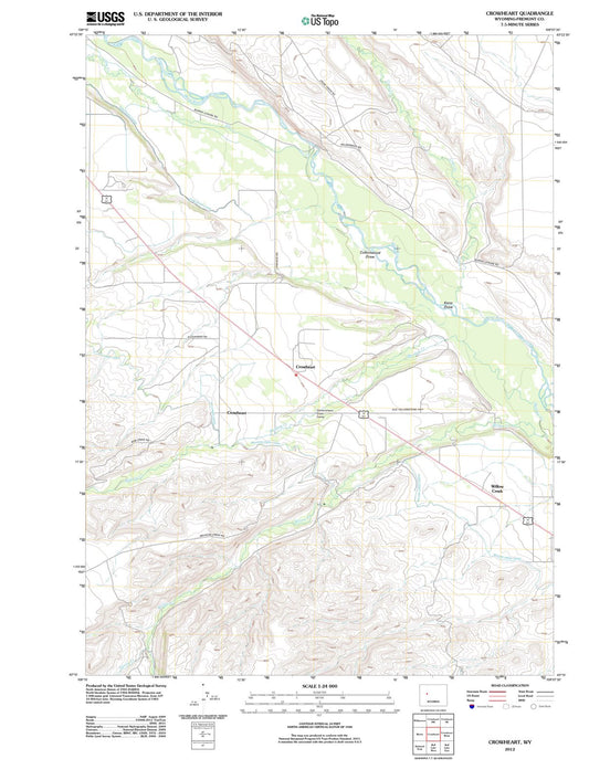 2012 Crowheart, WY - Wyoming - USGS Topographic Map