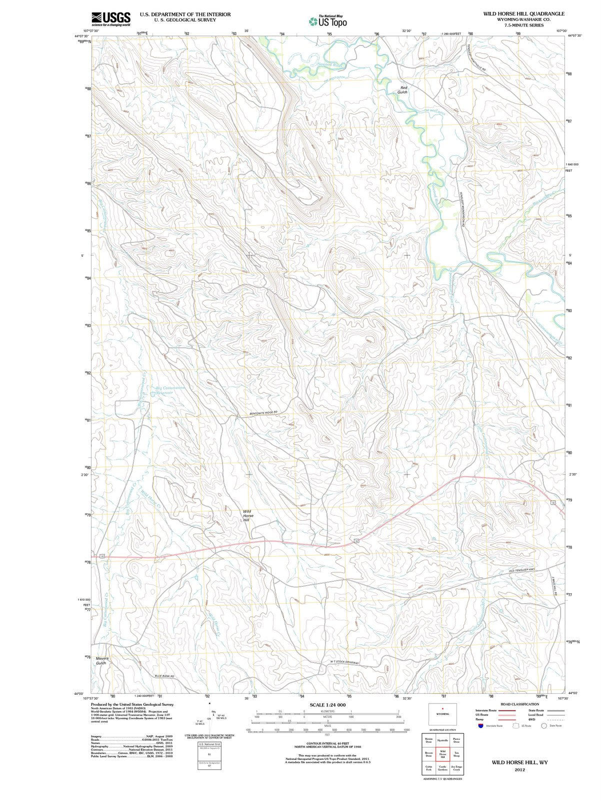 2012 Wild Horse Hill, WY - Wyoming - USGS Topographic Map