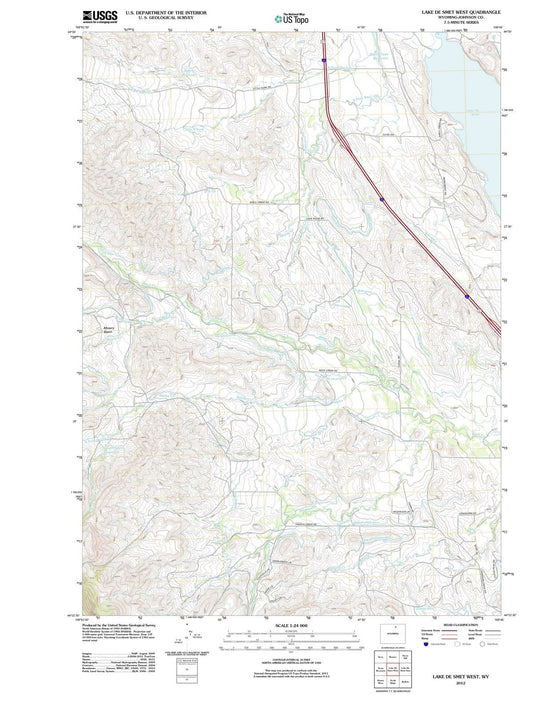 2012 Lakee SMET West, WY - Wyoming - USGS Topographic Map