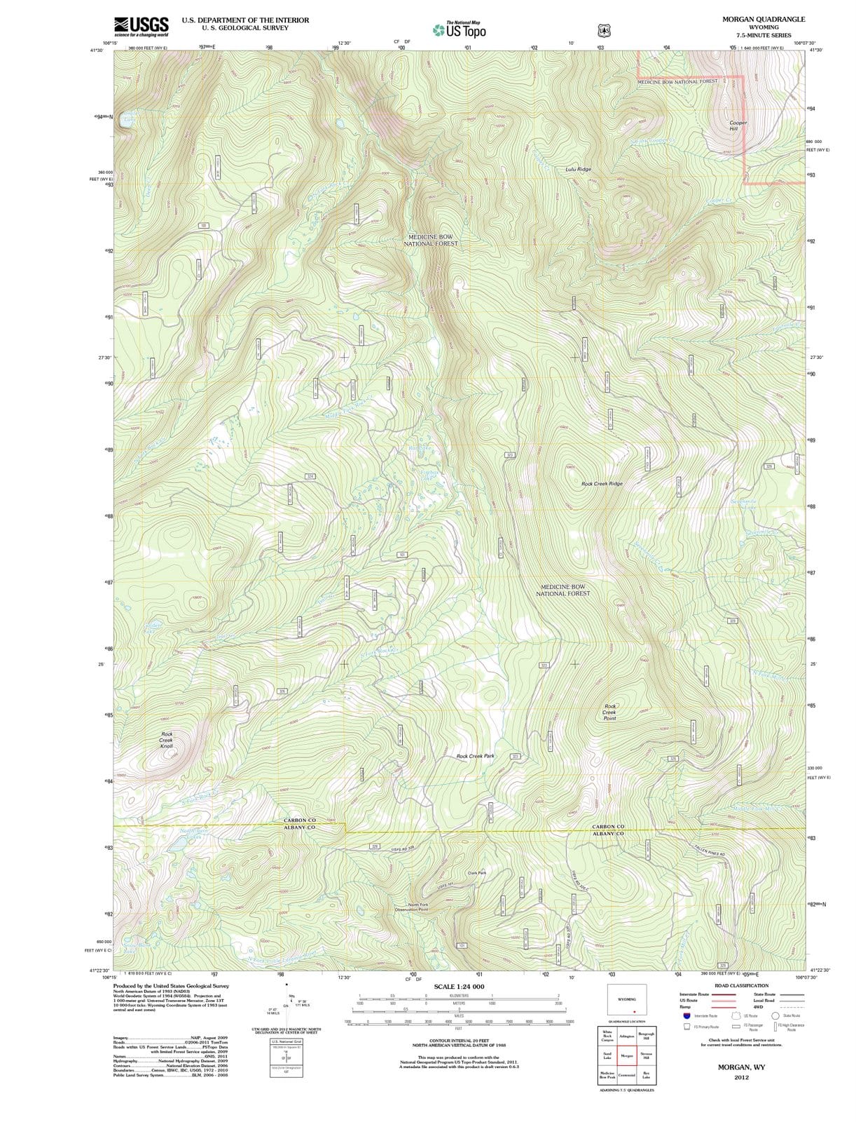 2012 Morgan, WY - Wyoming - USGS Topographic Map