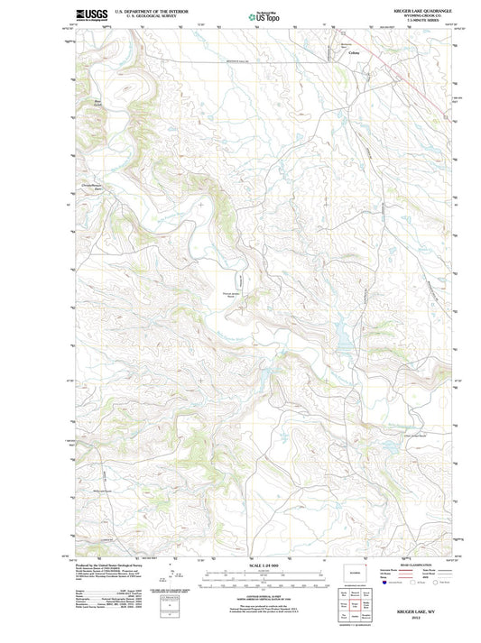 2012 Kruger Lake, WY - Wyoming - USGS Topographic Map