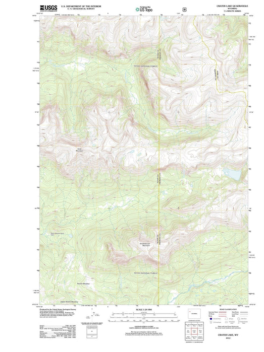 2012 Crater Lake, WY - Wyoming - USGS Topographic Map