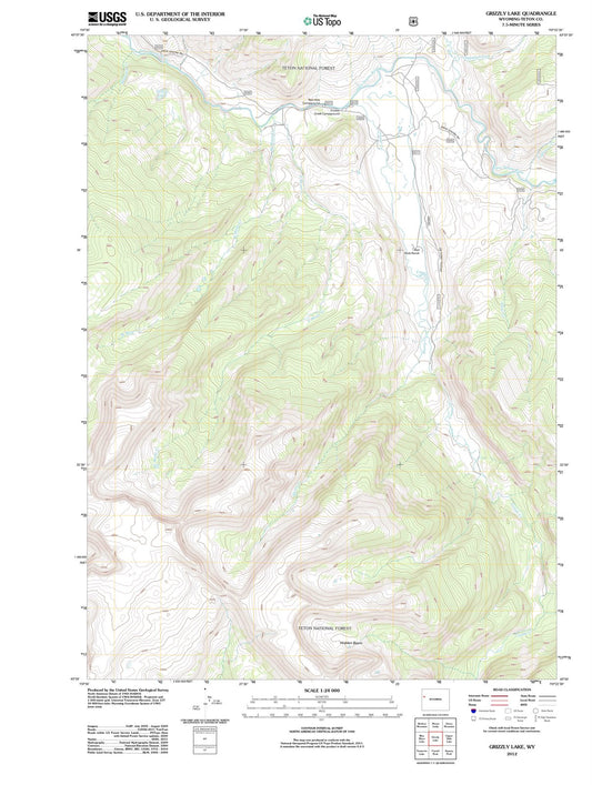 2012 Grizzly Lake, WY - Wyoming - USGS Topographic Map