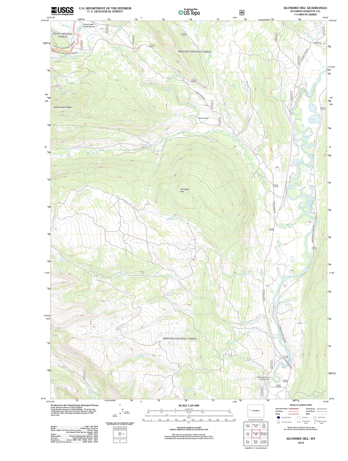 2012 Klondike Hill, WY - Wyoming - USGS Topographic Map
