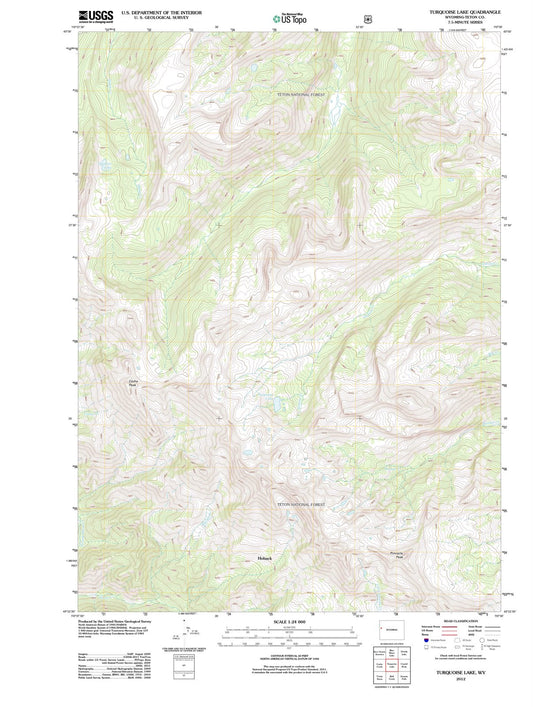 2012 Turquoise Lake, WY - Wyoming - USGS Topographic Map