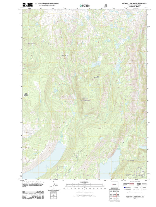 2012 Fremont Lake North, WY - Wyoming - USGS Topographic Map