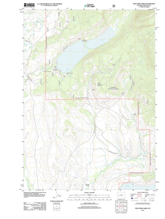 2012 New Fork Lakes, WY - Wyoming - USGS Topographic Map