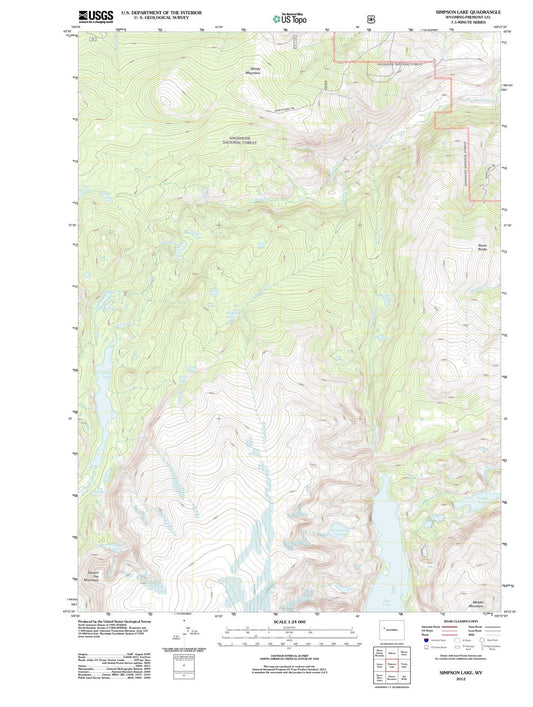 2012 Simpson Lake, WY - Wyoming - USGS Topographic Map