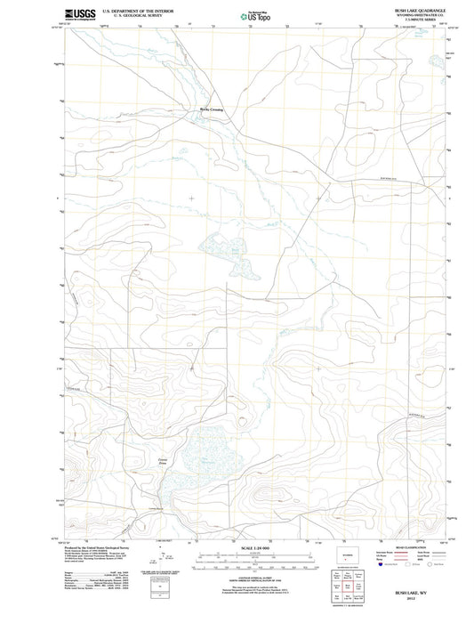 2012 Bush Lake, WY - Wyoming - USGS Topographic Map
