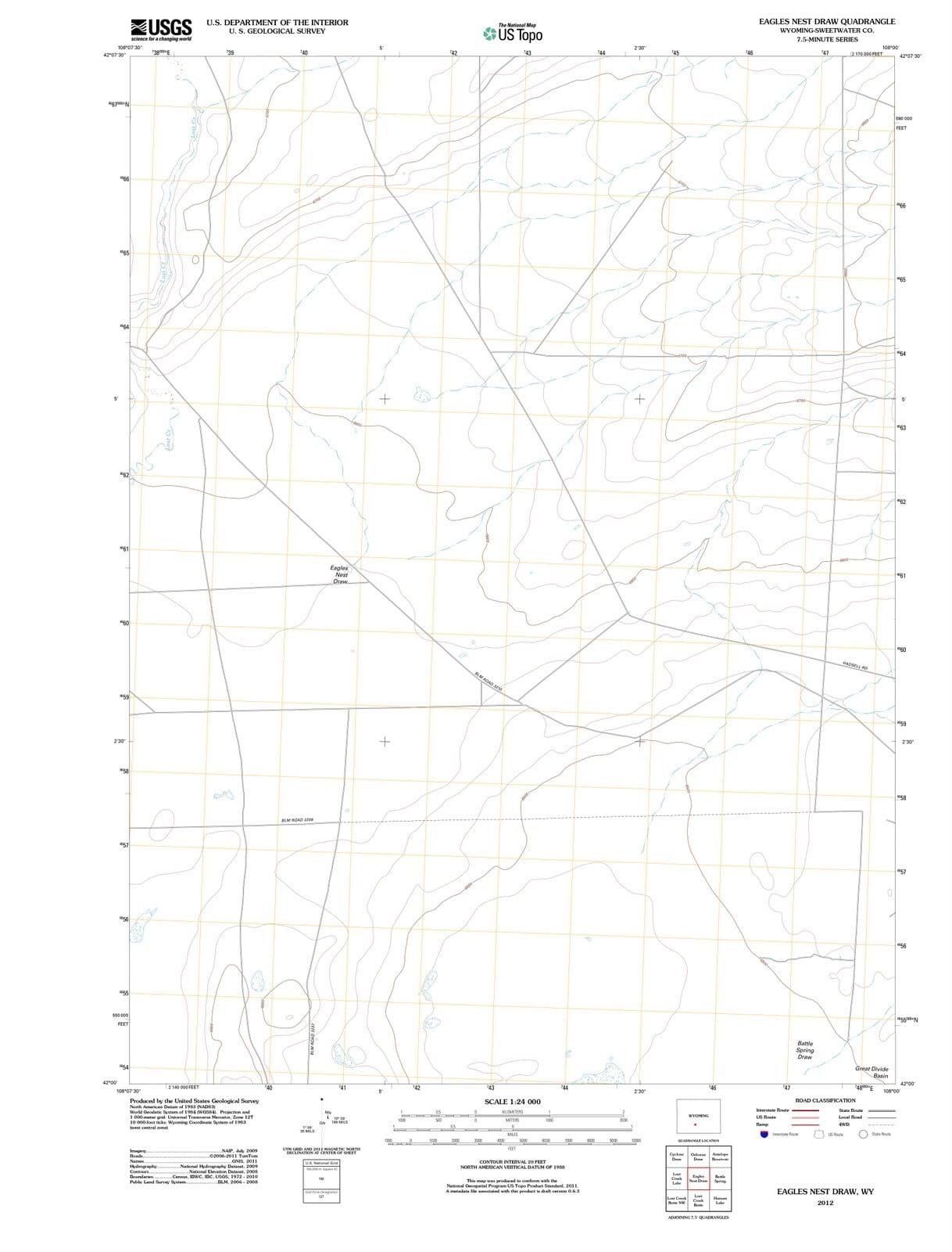 2012 Eaglesstraw, WY - Wyoming - USGS Topographic Map