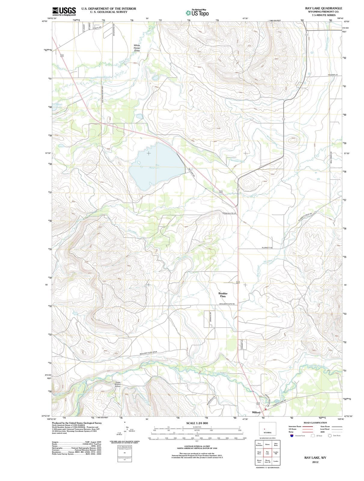 2012 Ray Lake, WY - Wyoming - USGS Topographic Map